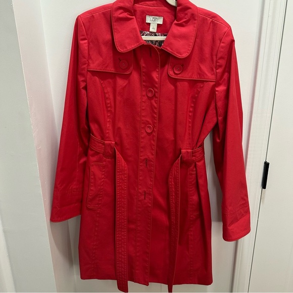 LOFT Red Trench Coat for Women - Picture 2 of 5